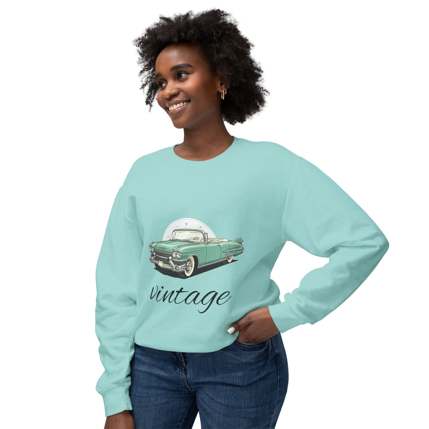 Vintage Green Classic Car Crewneck Sweatshirt
