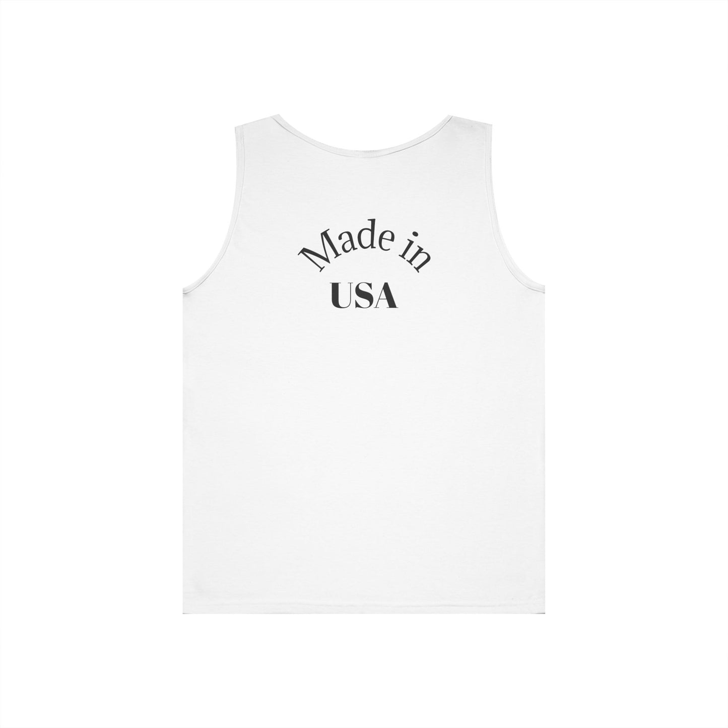 American Flag Tank Top — Vintage USA Patch "Made in USA" Sleeveless Tee