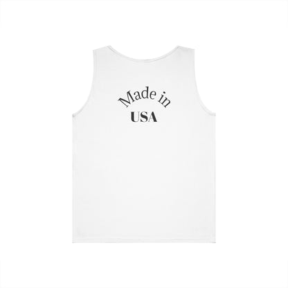 American Flag Tank Top — Vintage USA Patch "Made in USA" Sleeveless Tee