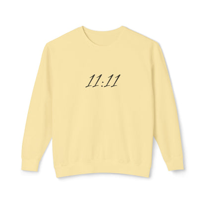 11:11 Crewneck Sweatshirt — Minimal White 'Blessed' Back Design