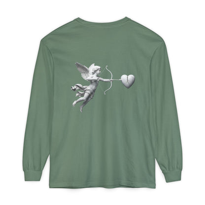 Cupid Cherub Long Sleeve Tee — Vintage Cupid Heart Graphic