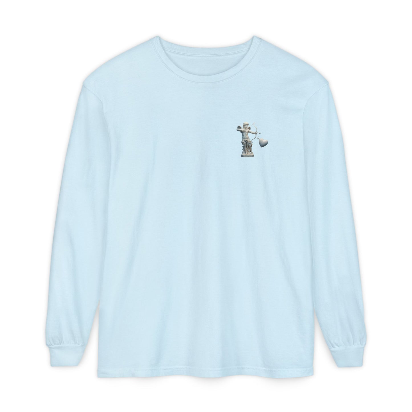 Cupid Cherub Long Sleeve Tee — Vintage Cupid Heart Graphic