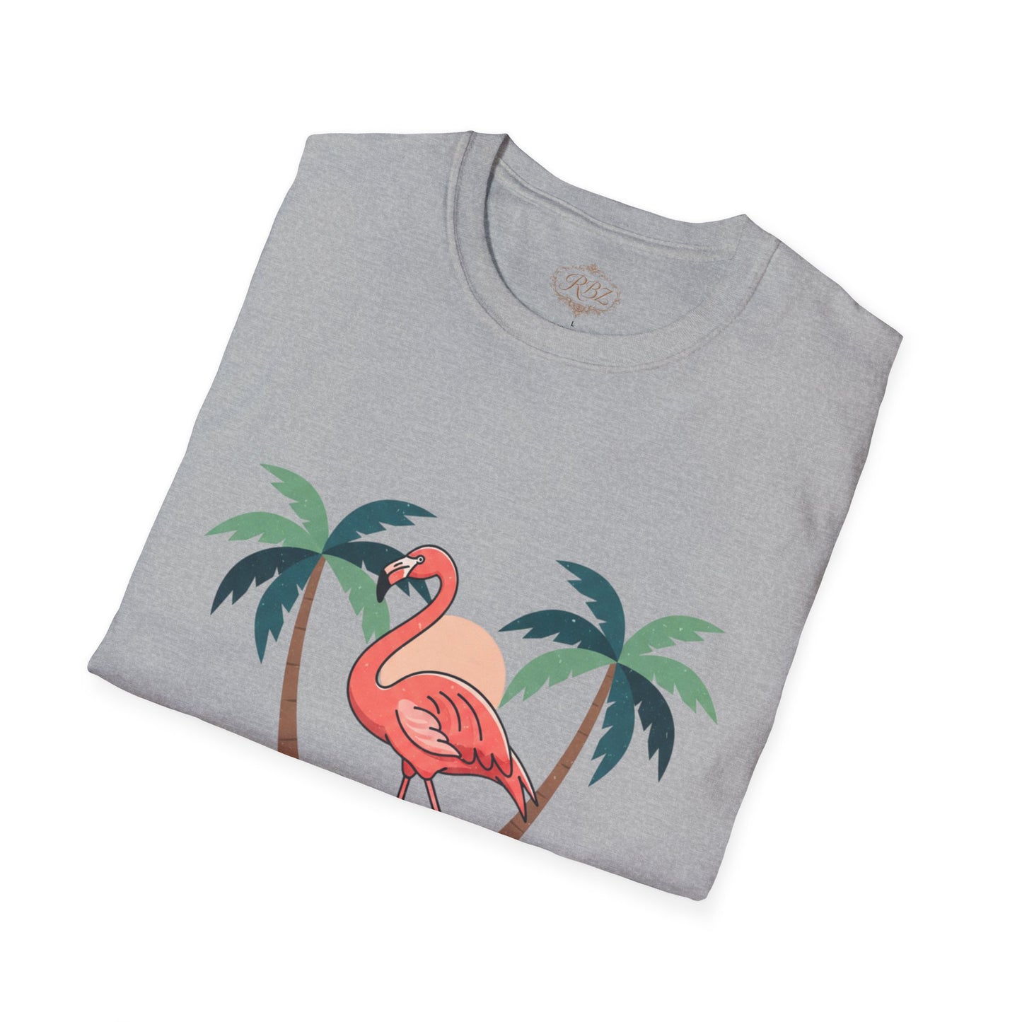 Flamingo Beach T-Shirt — Tropical Palm Island Graphic Tee
