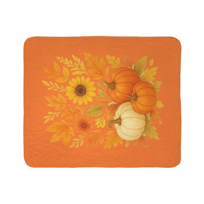 Thanksgiving Fleece Sherpa Blanket - Cozy Fall Decor for Autumn, Rustic Home, Gift for Friends, Harvest Celebration, Turkey Design