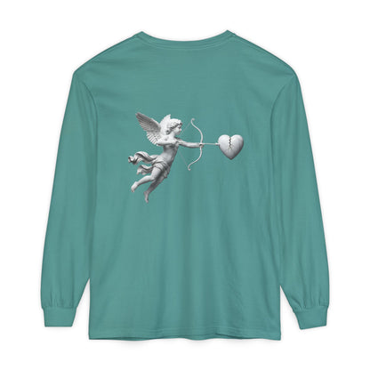 Cupid Cherub Long Sleeve Tee — Vintage Cupid Heart Graphic