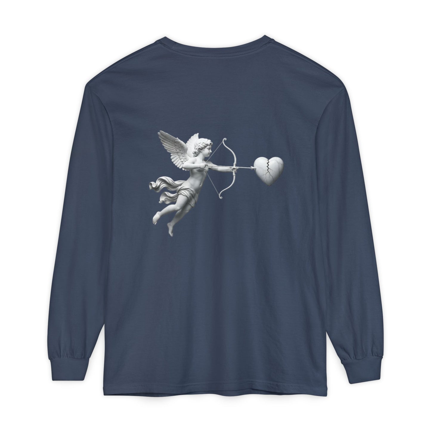 Cupid Cherub Long Sleeve Tee — Vintage Cupid Heart Graphic