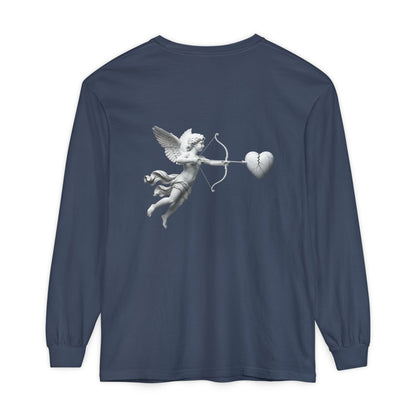 Cupid Cherub Long Sleeve Tee — Vintage Cupid Heart Graphic
