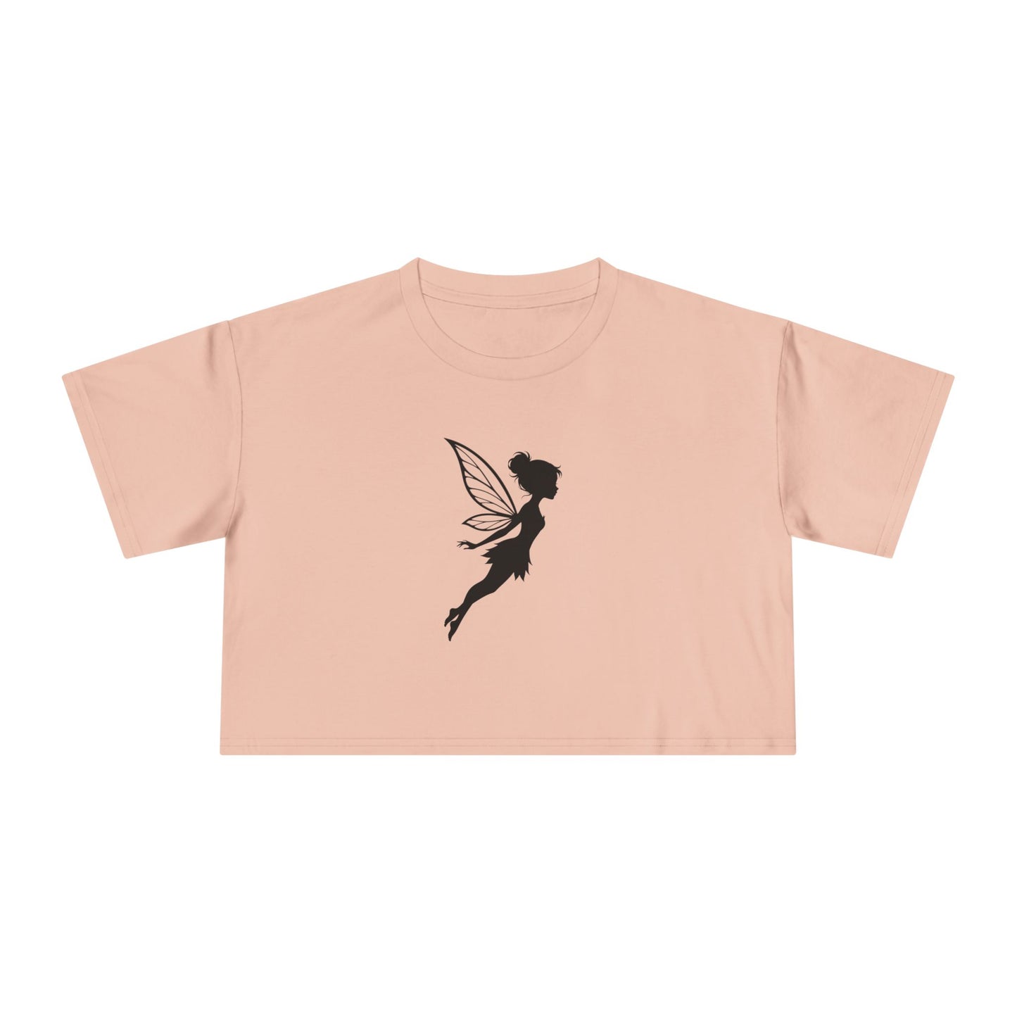 Fairy Silhouette Women's Crop Tee — Whimsical Pixie Graphic Top