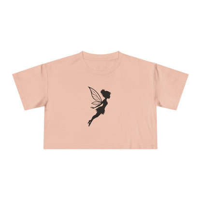 Fairy Silhouette Women's Crop Tee — Whimsical Pixie Graphic Top