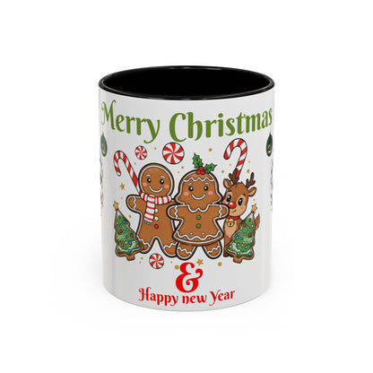 Merry Christmas & Happy New Year Gingerbread Holiday Mug (11oz/15oz)