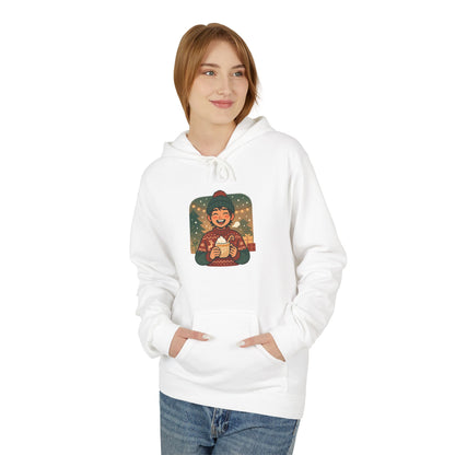Cosmic Holiday Fleece Hoodie, Cozy Unisex Sweatshirt, Festive Winter Apparel, Unique Gift, Warm Outerwear