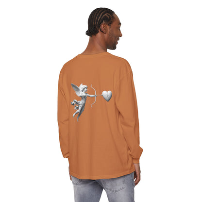 Cupid Cherub Long Sleeve Tee — Vintage Cupid Heart Graphic