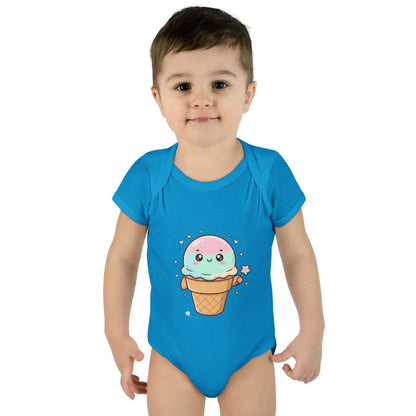 Cute Kawaii Ice Cream Cone Infant Bodysuit - Pastel Baby Onesie