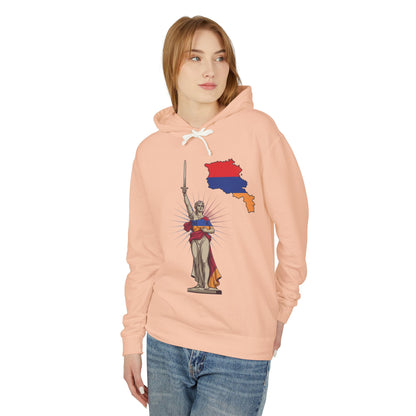 Armenia Pride Hoodie — Lady Justice Draped in Armenian Flag with Map