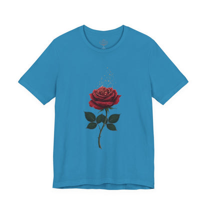 Red Rose Graphic Tee - Vintage Single Bloom T-Shirt