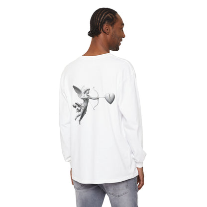 Cupid Cherub Long Sleeve Tee — Vintage Cupid Heart Graphic