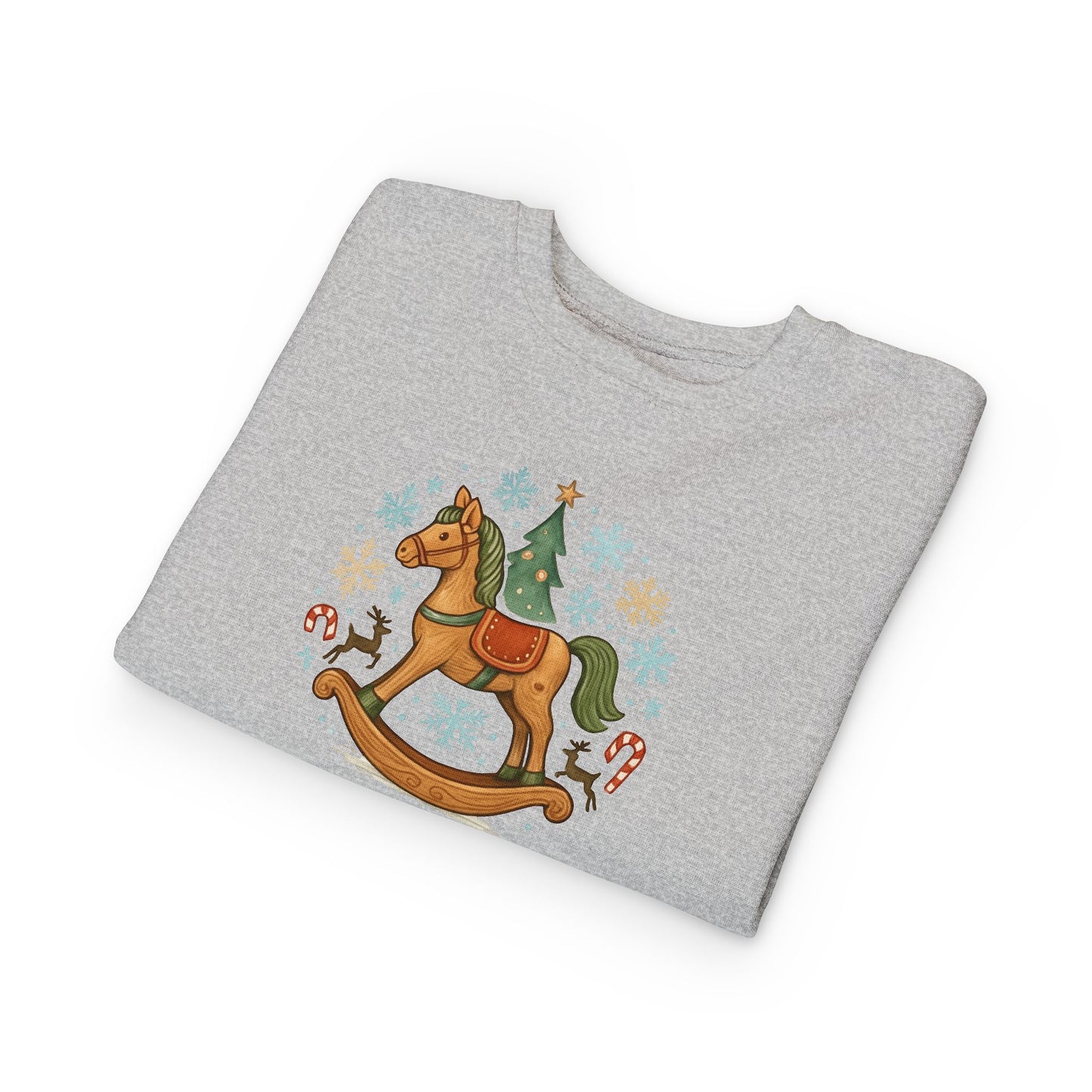 Toddler Sweatshirt — Vintage Rocking Horse Christmas Crewneck