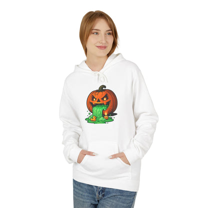 Halloween Pumpkin Graphic Hoodie, Unisex Midweight Fleece Sweatshirt, Spooky Fall Apparel, Fun Casual Wear, Gift for Halloween Lovers