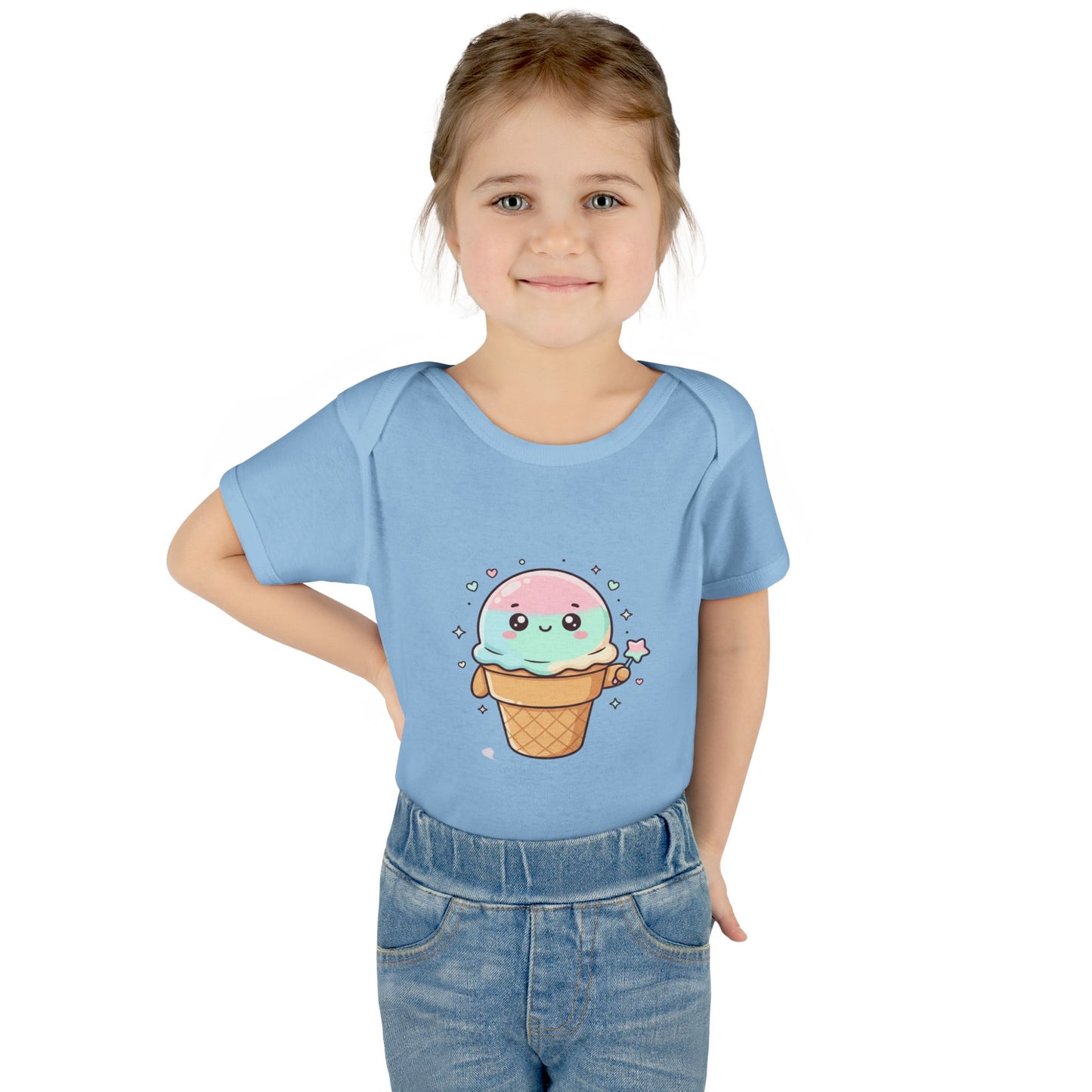 Cute Kawaii Ice Cream Cone Infant Bodysuit - Pastel Baby Onesie