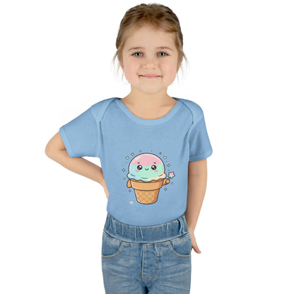 Cute Kawaii Ice Cream Cone Infant Bodysuit - Pastel Baby Onesie