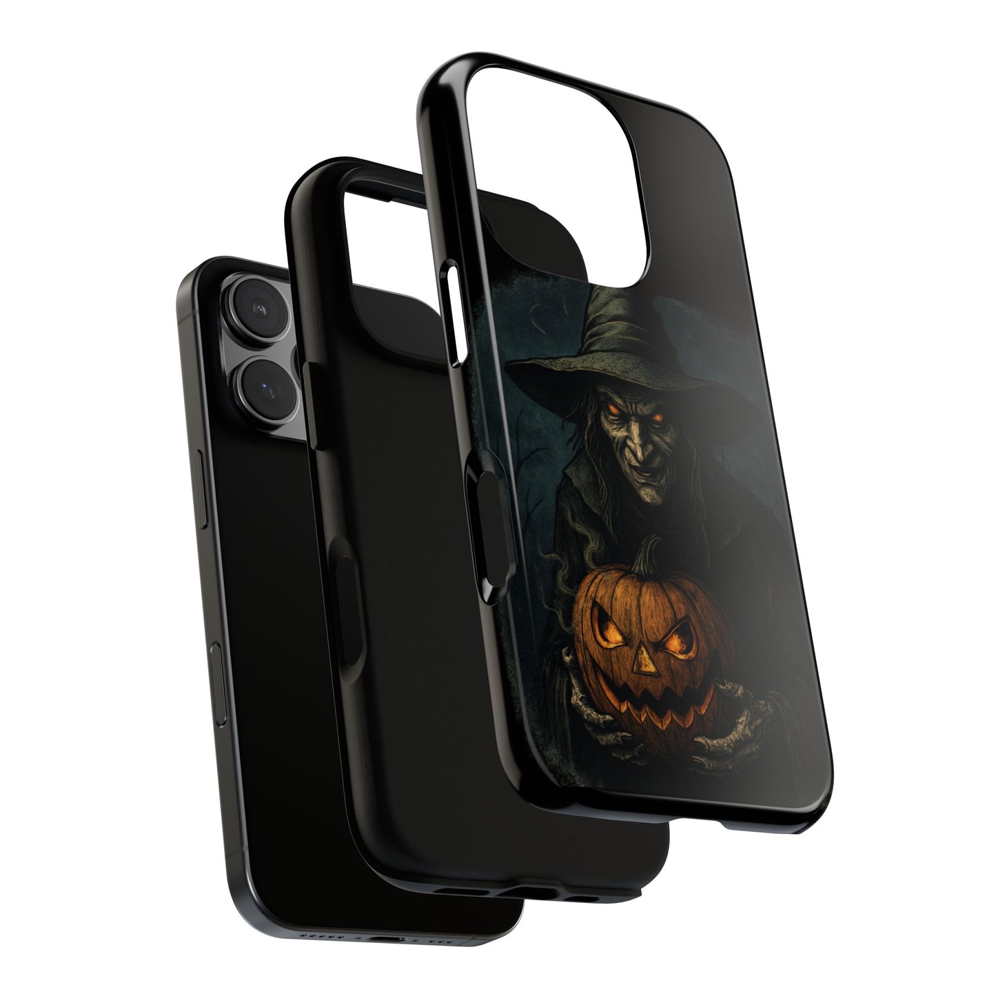 Halloween Phone Case, Tough Cases with Witch and Pumpkin Design, Spooky Gift for Witch Lovers, Fall Phone Accessory, Unique Halloween Decor