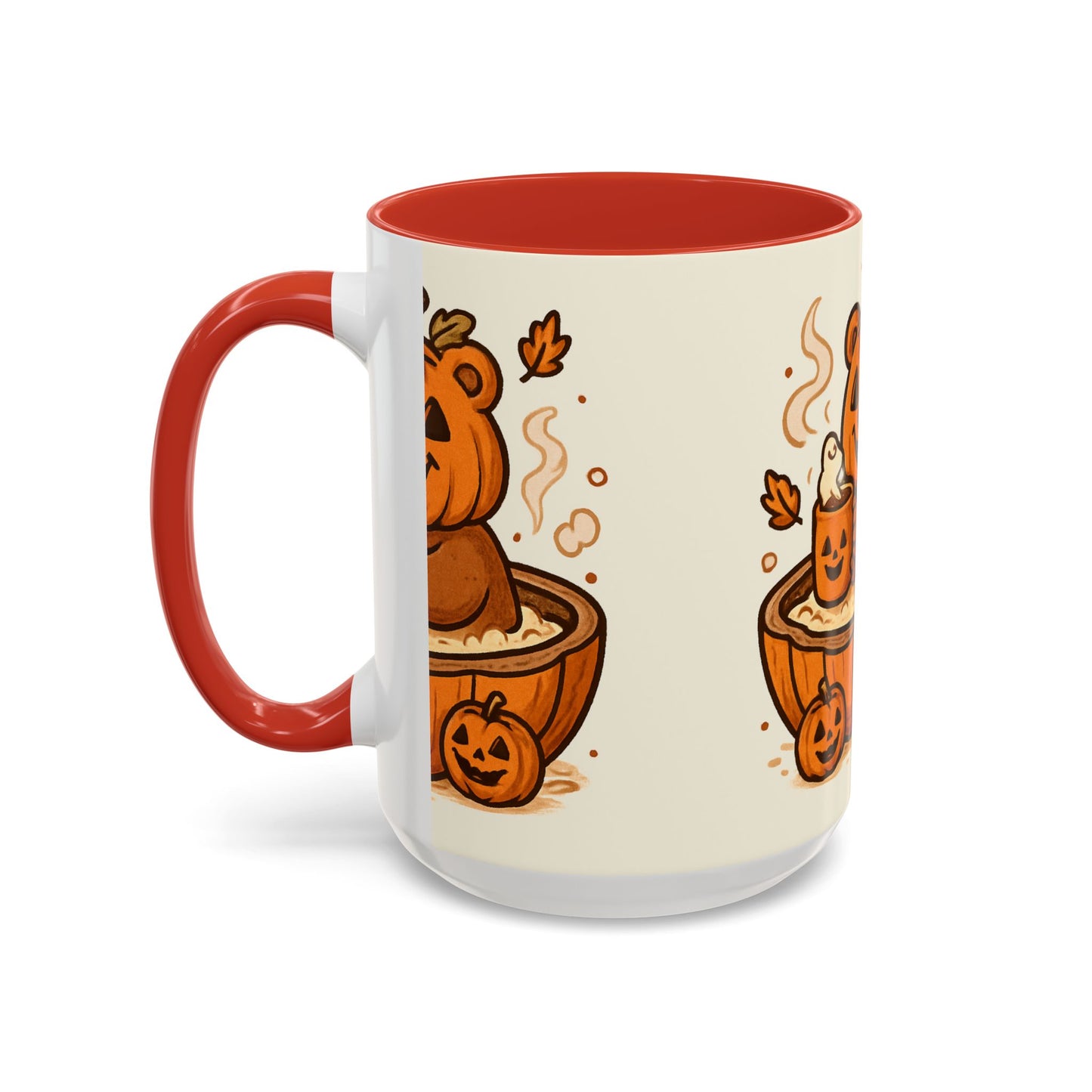 Halloween Bear Coffee Mug, Cute Pumpkin Mug, Fall Decor Gift, Cozy Autumn Drinkware, Seasonal Sip, Holiday Mug