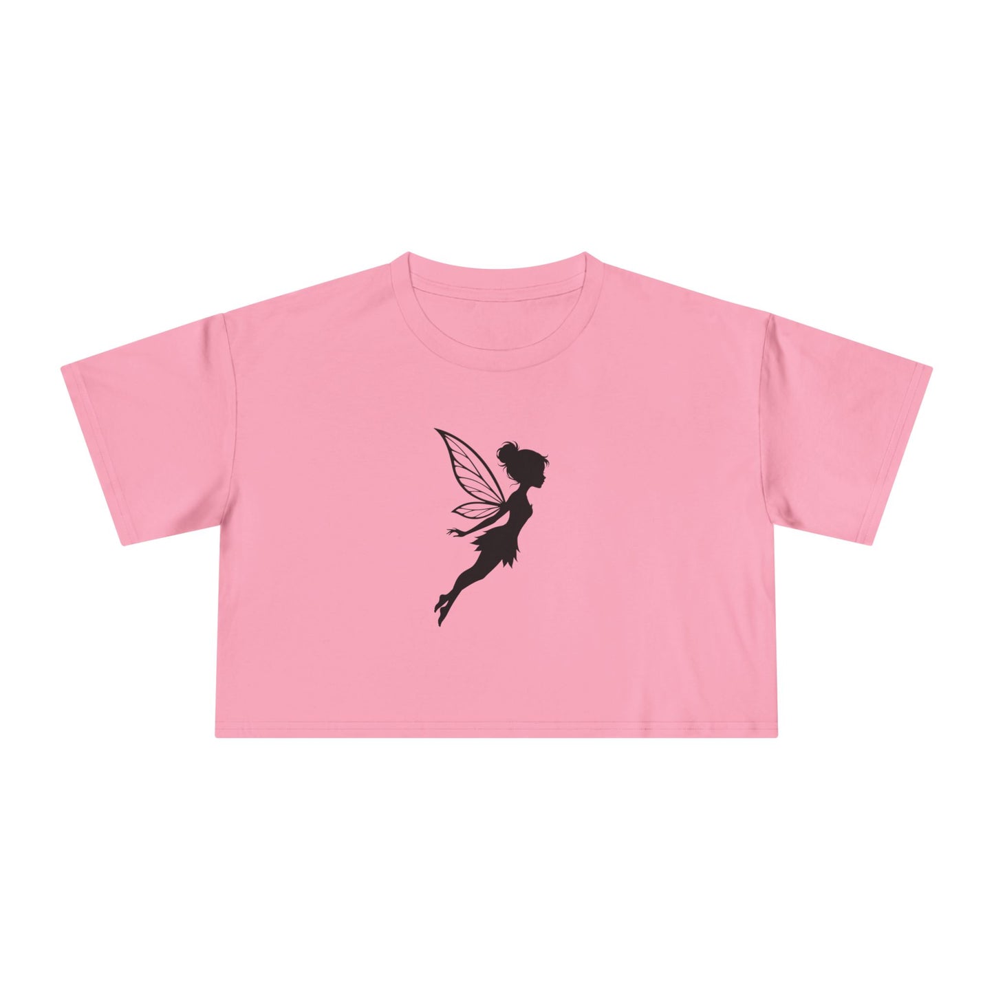 Fairy Silhouette Women's Crop Tee — Whimsical Pixie Graphic Top