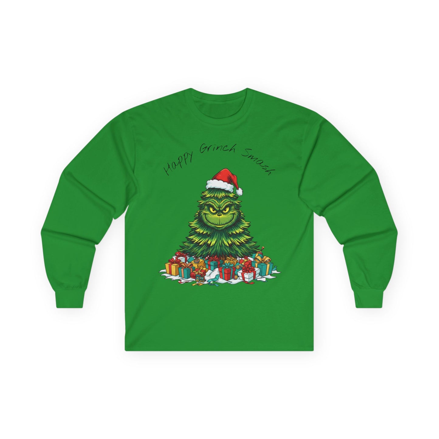 Grinch Christmas Tree Long Sleeve Tee — "Happy Grinchmas" Holiday Shirt