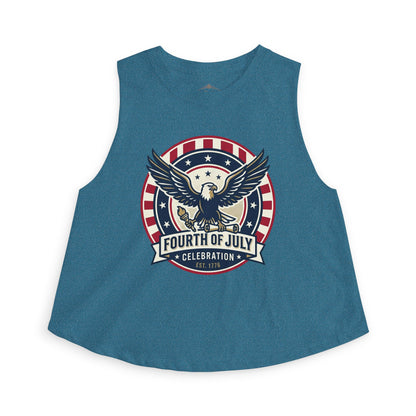 Fourth of July Eagle Crop Top — Patriotic Women's Fourth of July Celebration Tank