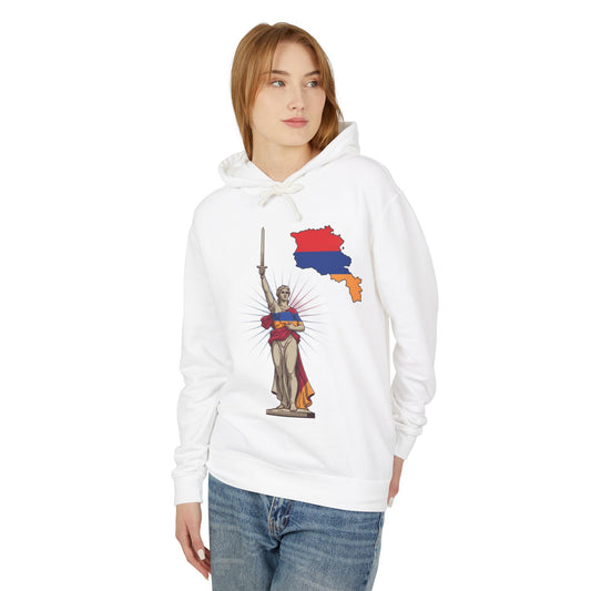Armenia Pride Hoodie — Lady Justice Draped in Armenian Flag with Map