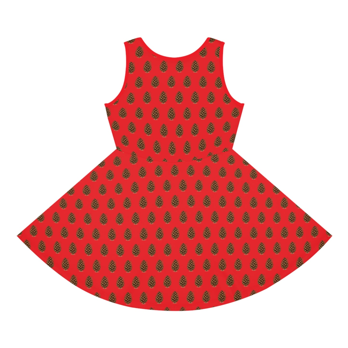 Festive Pinecone Girls' Sundress, Floral Summer Dress, Holiday Outfit, Birthday Dress, Vacation Dress, Christmas Dress