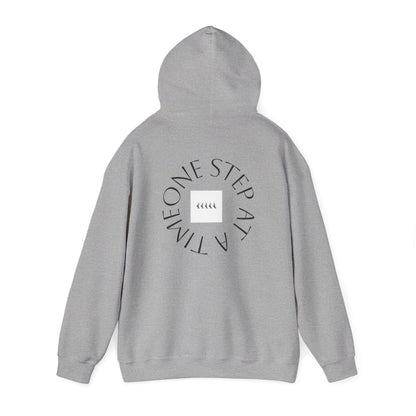 Hoodie — "One Step at a Time" Minimalist Motivational Pullover