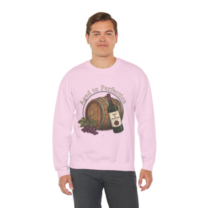 Wine Barrel 'Aged to Perfection' Sweatshirt — "Birthday Vibes Only" Crewneck