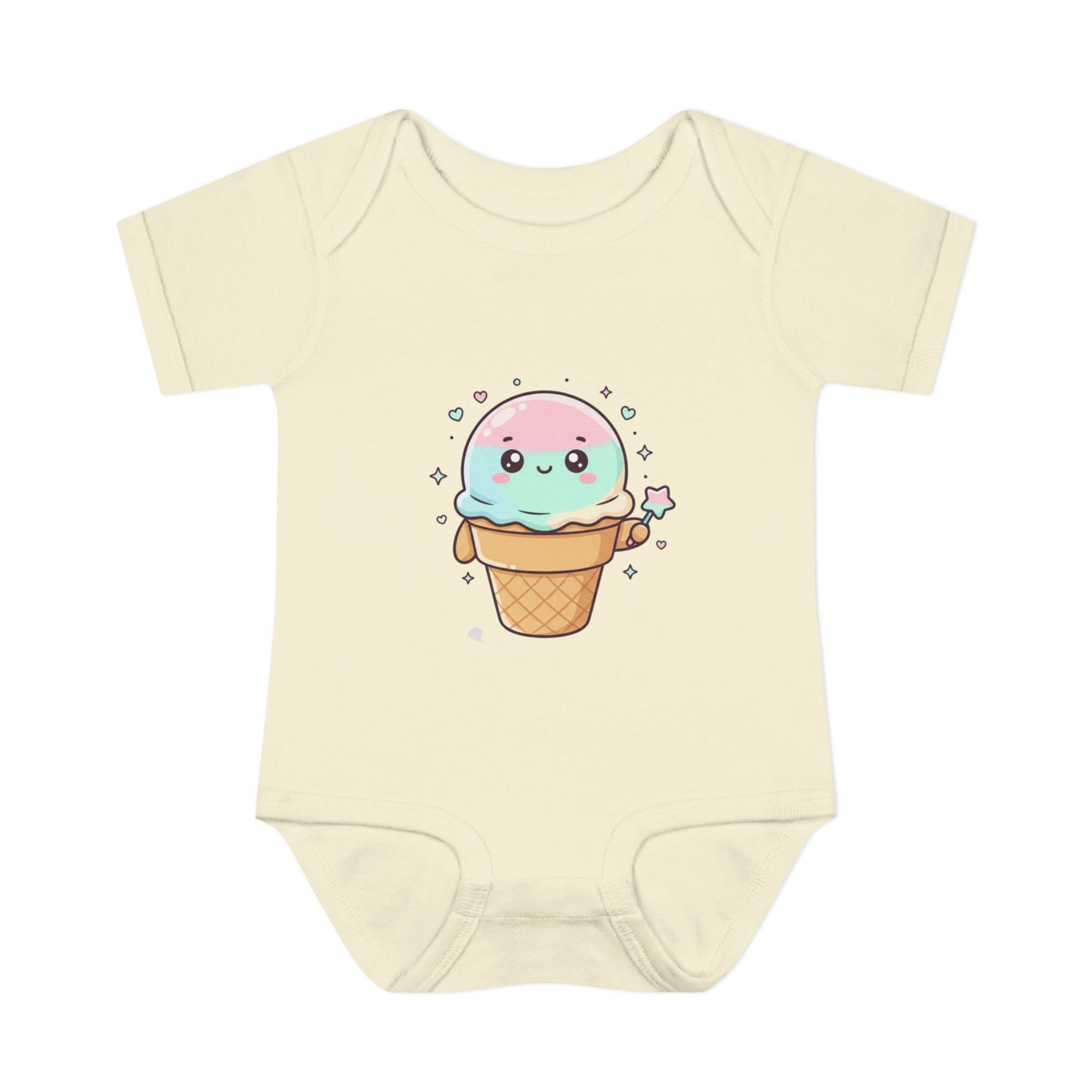Cute Kawaii Ice Cream Cone Infant Bodysuit - Pastel Baby Onesie
