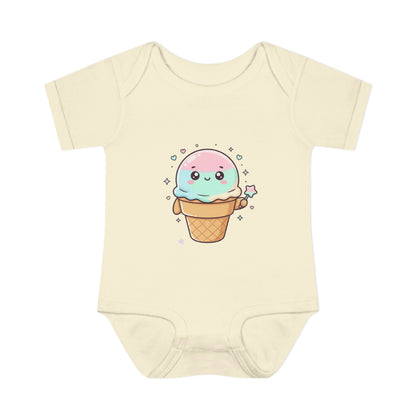 Cute Kawaii Ice Cream Cone Infant Bodysuit - Pastel Baby Onesie