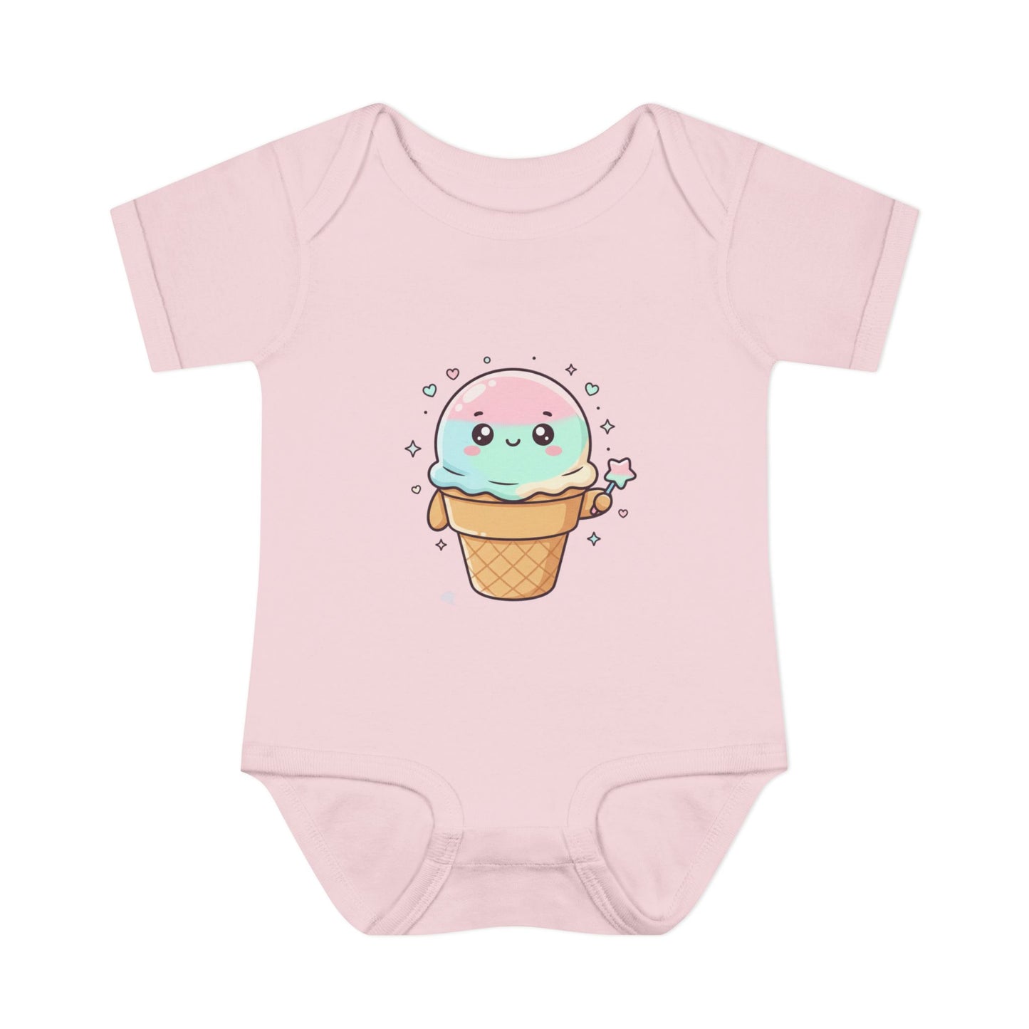 Cute Kawaii Ice Cream Cone Infant Bodysuit - Pastel Baby Onesie