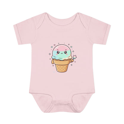 Cute Kawaii Ice Cream Cone Infant Bodysuit - Pastel Baby Onesie