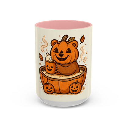 Halloween Bear Coffee Mug, Cute Pumpkin Mug, Fall Decor Gift, Cozy Autumn Drinkware, Seasonal Sip, Holiday Mug