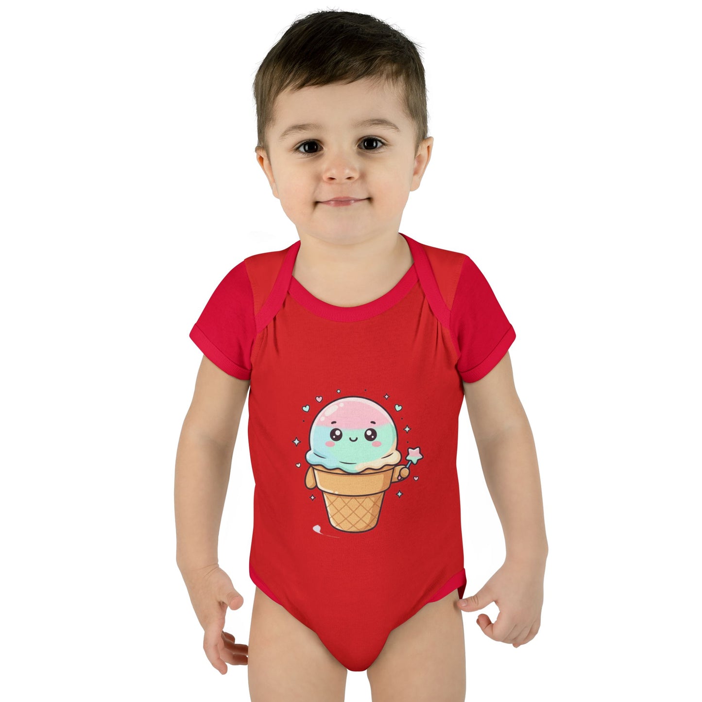 Cute Kawaii Ice Cream Cone Infant Bodysuit - Pastel Baby Onesie