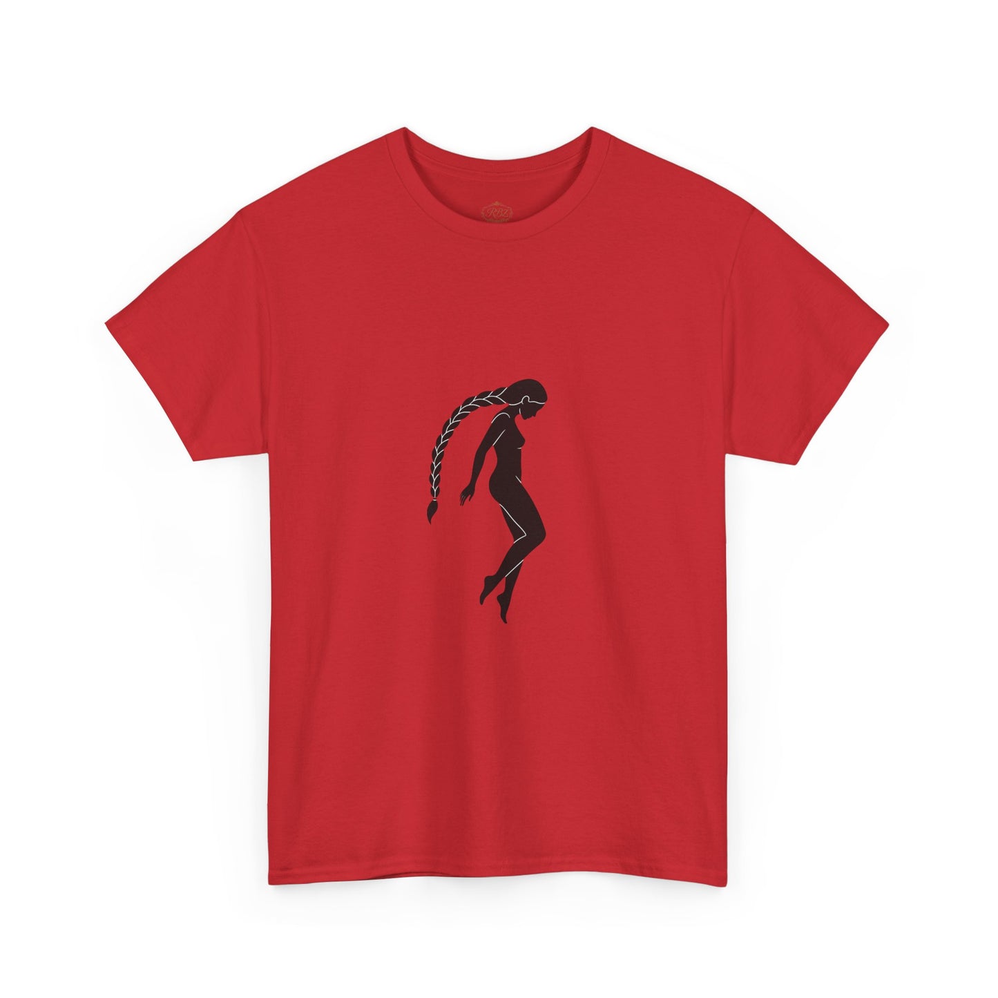 Silhouette Braid Tee — Minimalist Woman Profile T-Shirt