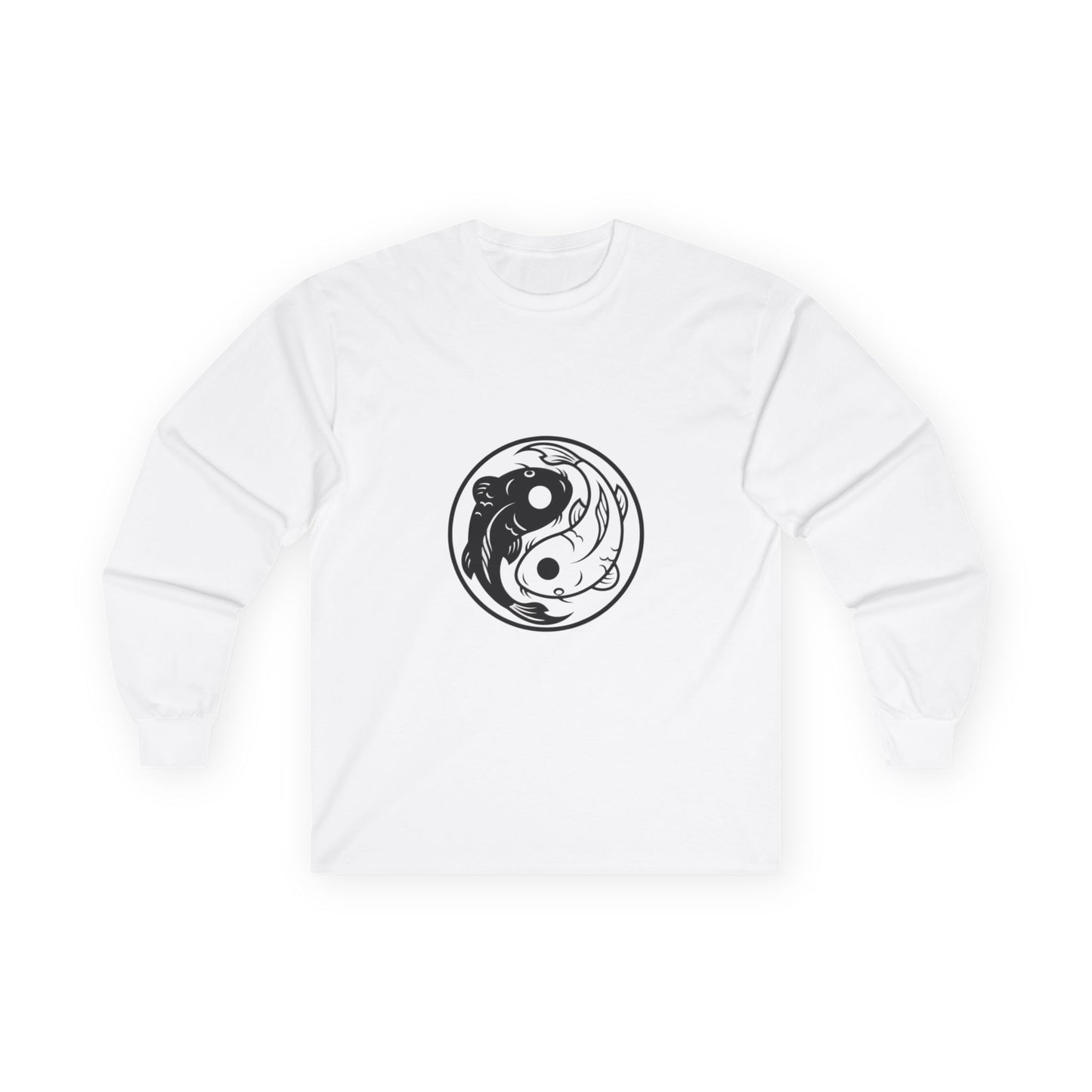 Yin Yang Koi Fish Long Sleeve Tee — Zen Balance Graphic Shirt