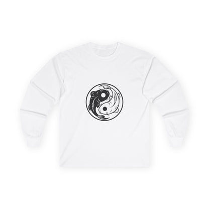 Yin Yang Koi Fish Long Sleeve Tee — Zen Balance Graphic Shirt