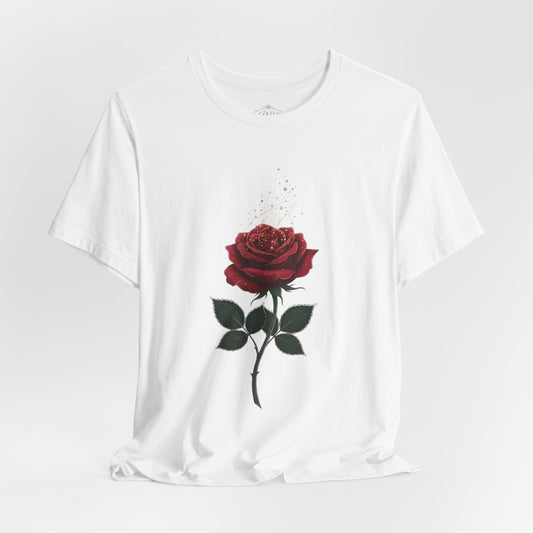 Red Rose Graphic Tee - Vintage Single Bloom T-Shirt