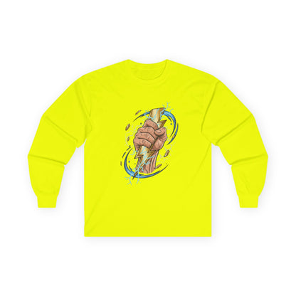Fist & Lightning Bolt Long Sleeve Tee — Power Graphic Shirt