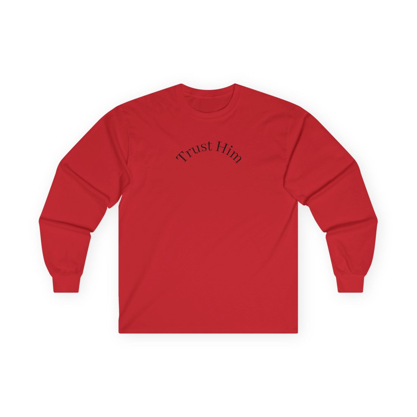 Trust Him Long Sleeve Tee — "With God, all things are possible" Christian Cotton Shirt