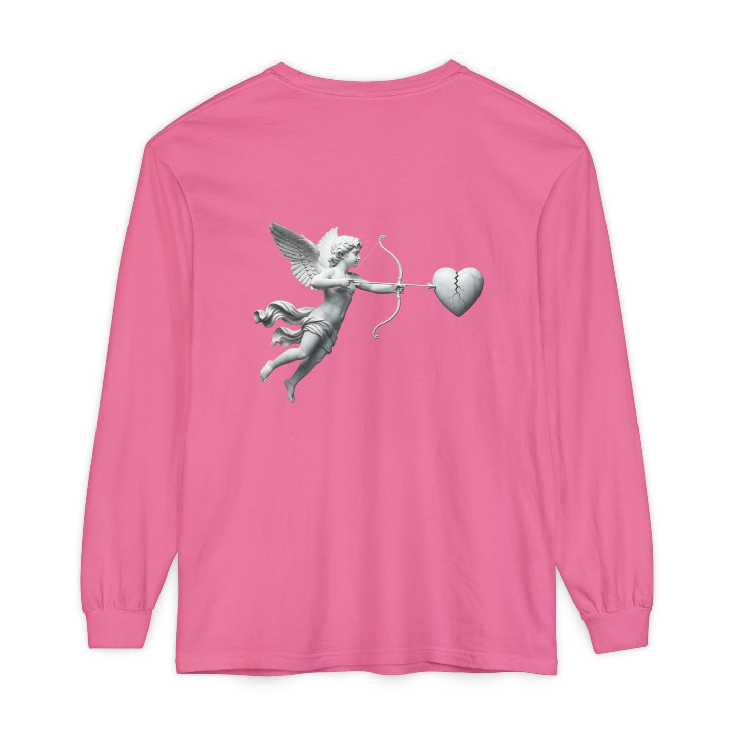 Cupid Cherub Long Sleeve Tee — Vintage Cupid Heart Graphic
