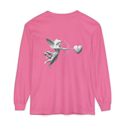 Cupid Cherub Long Sleeve Tee — Vintage Cupid Heart Graphic