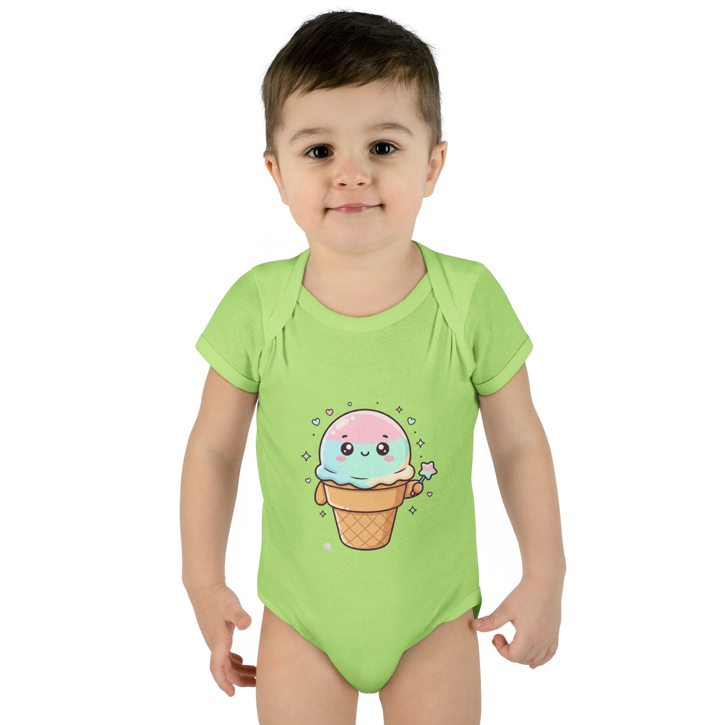 Cute Kawaii Ice Cream Cone Infant Bodysuit - Pastel Baby Onesie