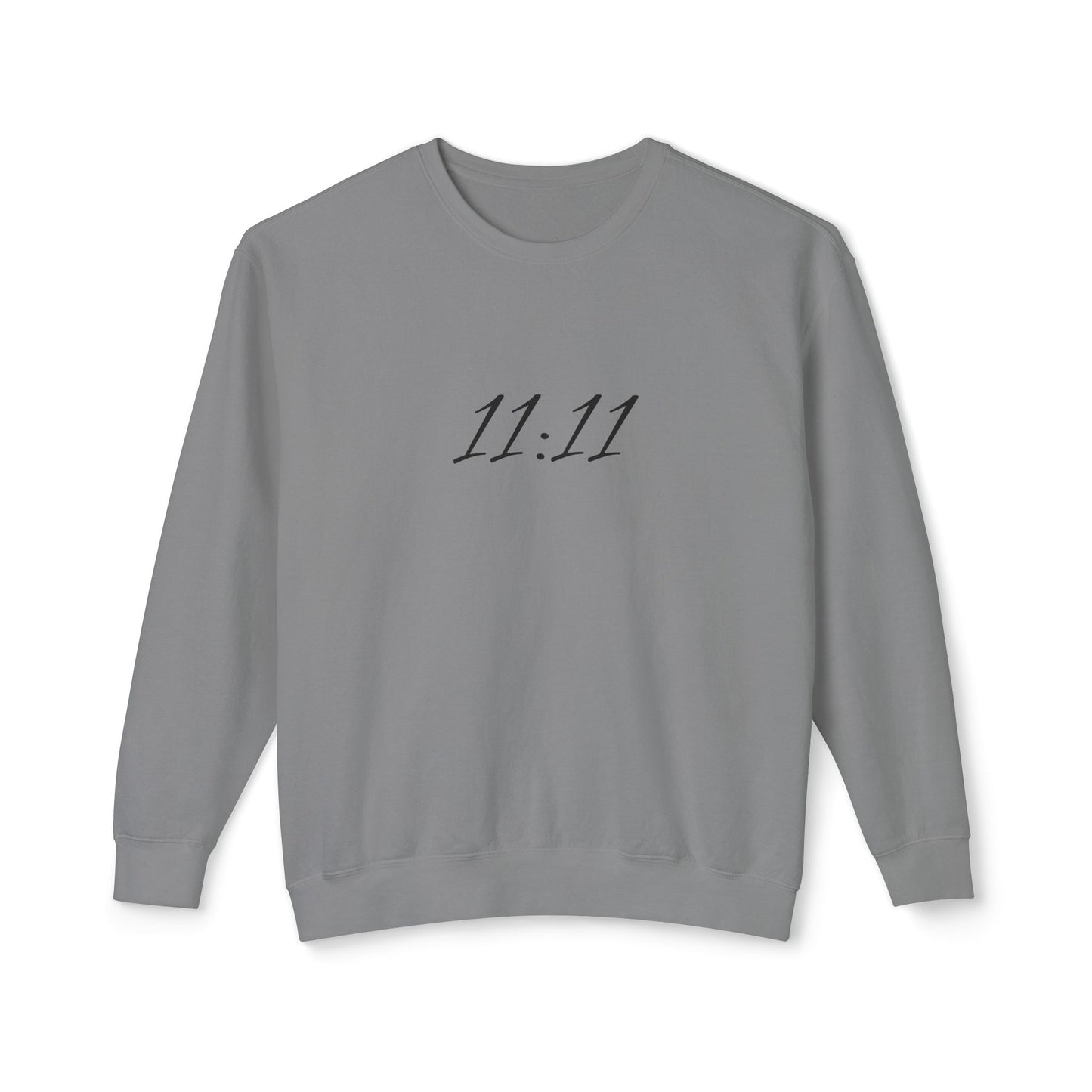 11:11 Crewneck Sweatshirt — Minimal White 'Blessed' Back Design
