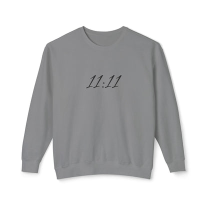 11:11 Crewneck Sweatshirt — Minimal White 'Blessed' Back Design